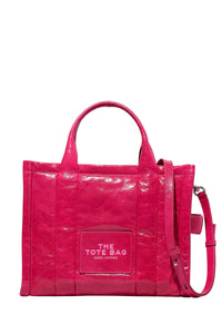 PETIT   Petit sac à bandoulière The Tote Bag verni en cuir - Magenta