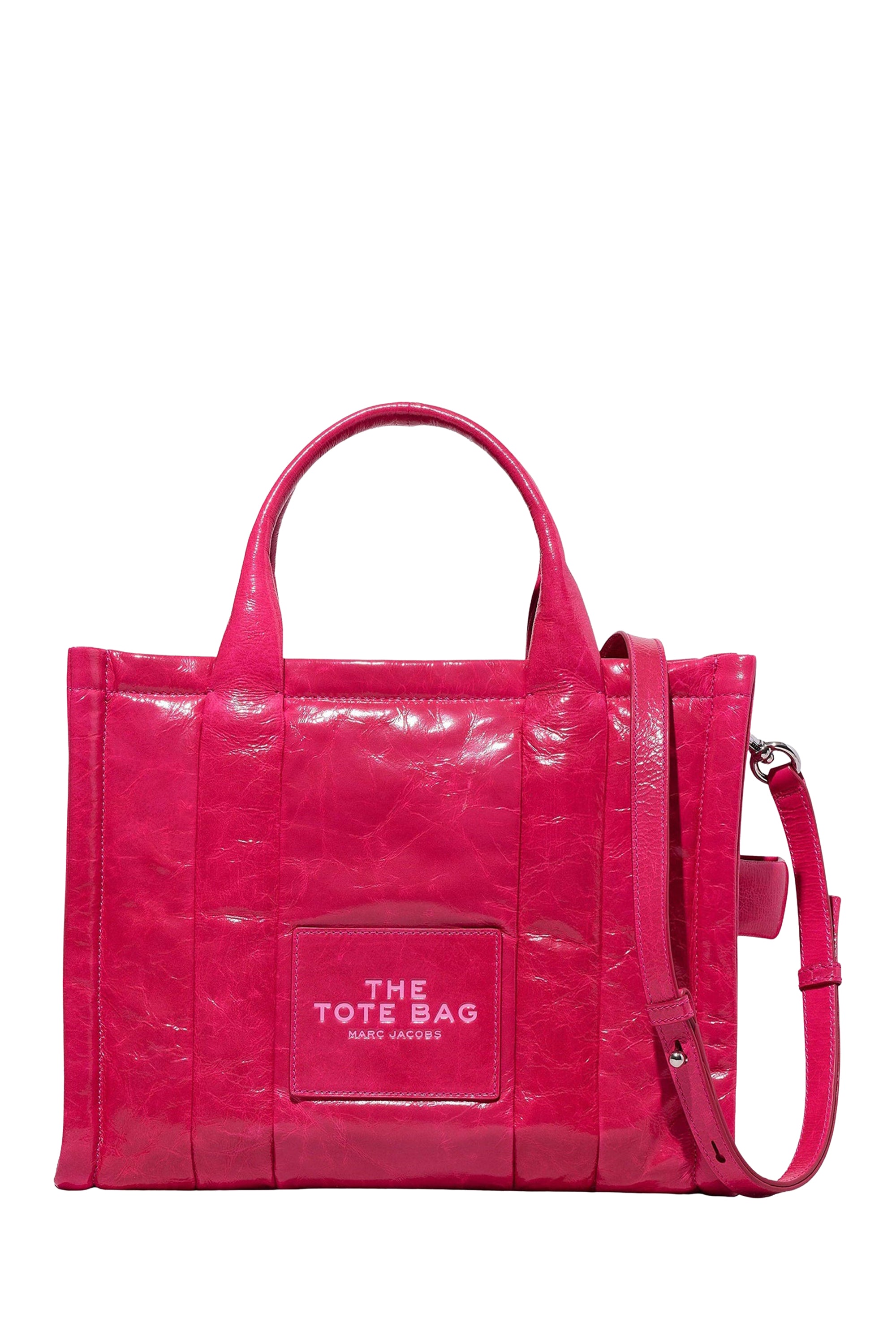 Large patent leather shoulder bag The Tote Bag - Magenta