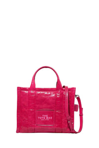 Grand sac à bandoulière The Tote Bag verni en cuir - Magenta