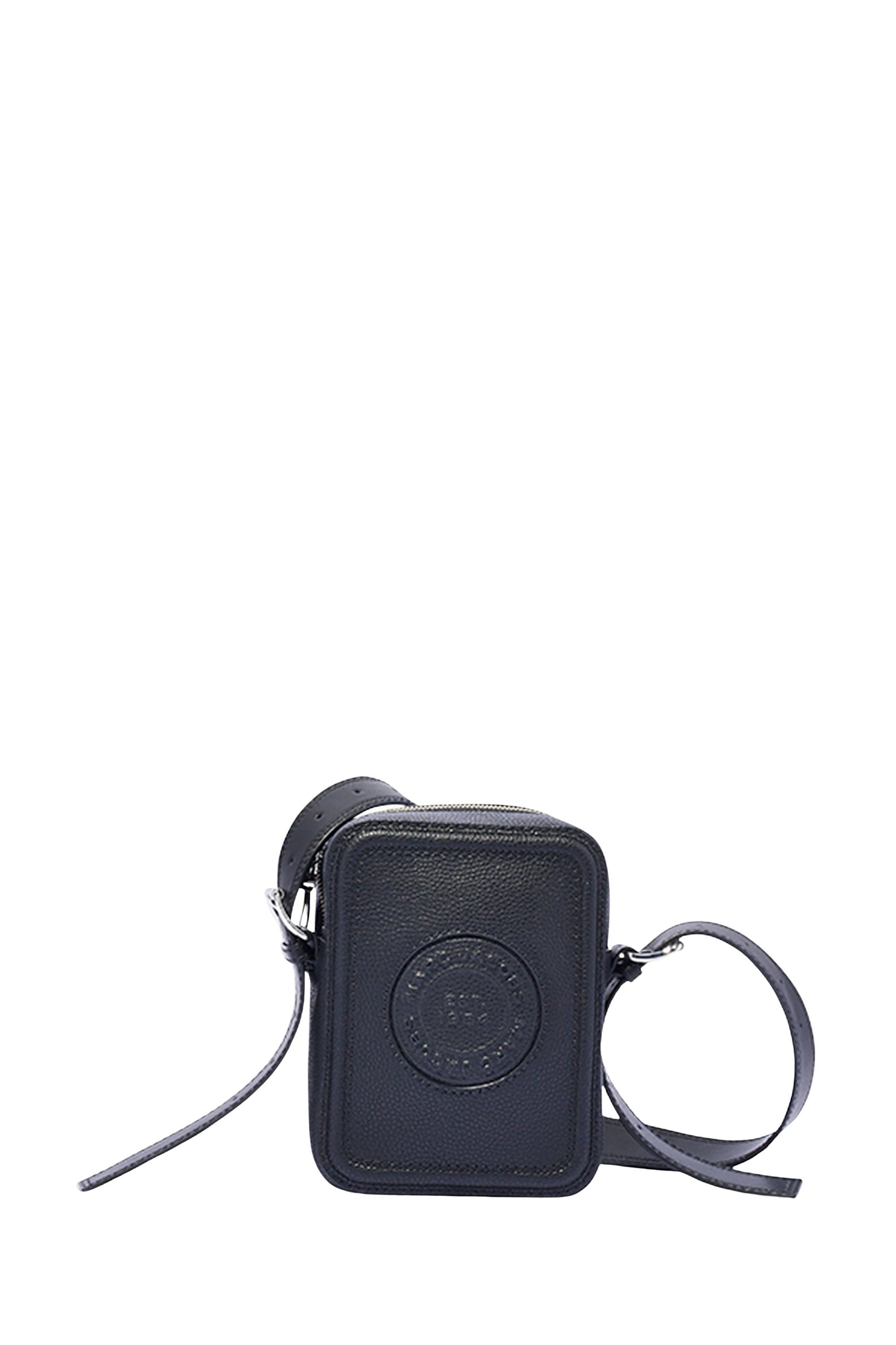 Sac Stitched Frame Crossbody en cuir - Black