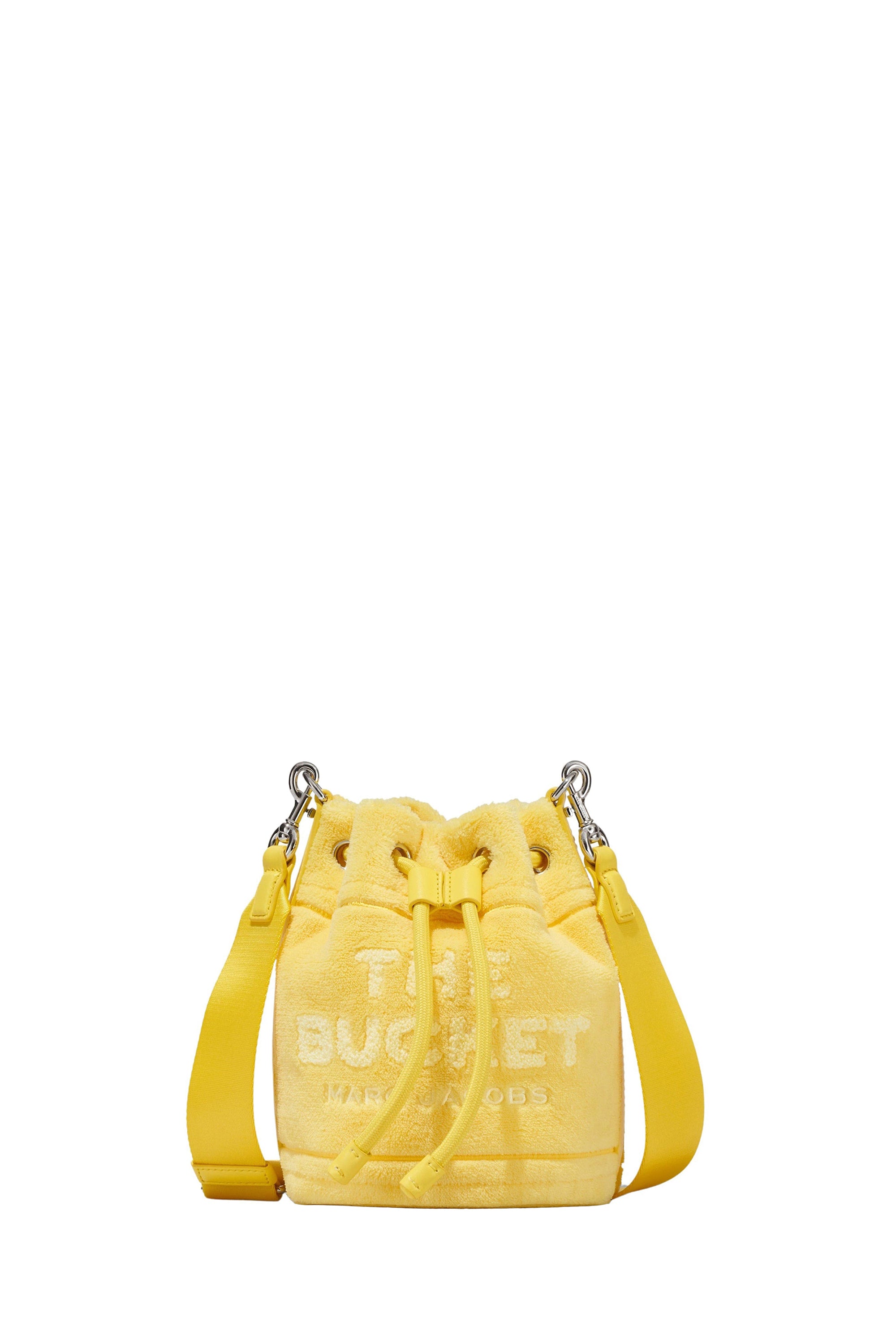 Petit sac seau à bandoulière en fausse fourrure - Yellow