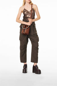 PAS INFO   Sac Bucket en cuir - True Red