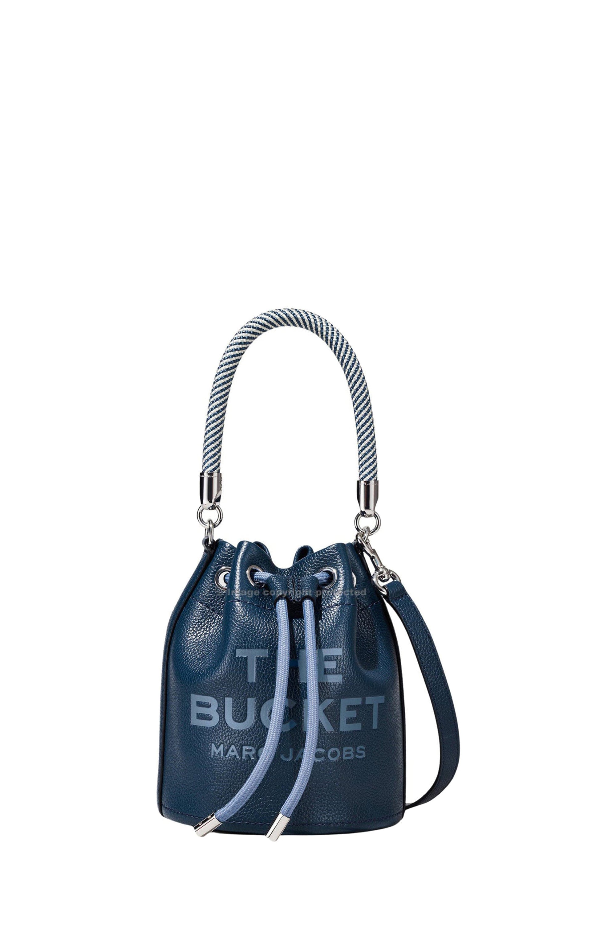PAS INFO   Sac Bucket en cuir - Blue Sea