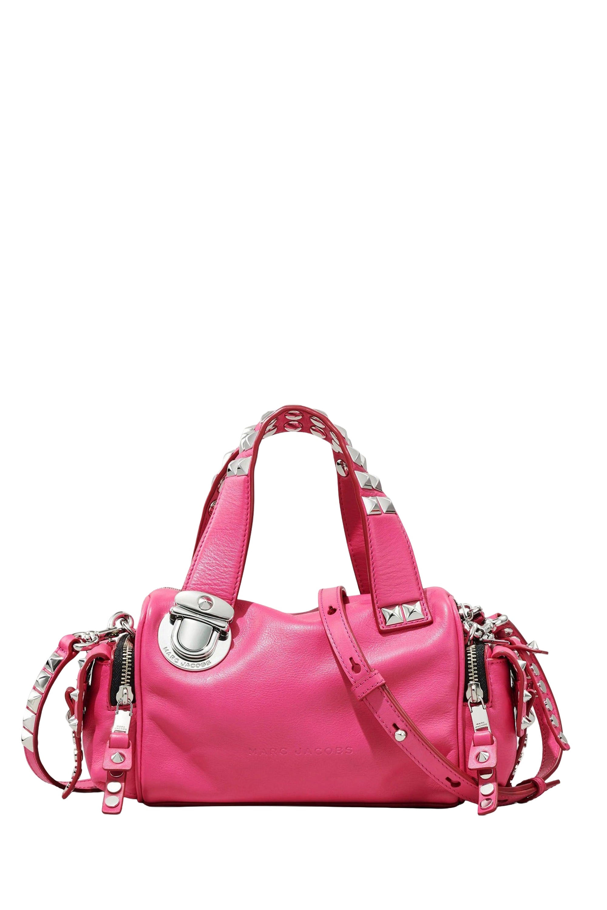 Sac à main à clous en cuir - Magenta