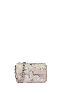 Sac à bandoulière avec sequins - Beige, Argente