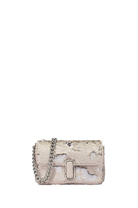 PAS INFO   Sac à bandoulière avec sequins - Beige, Argente