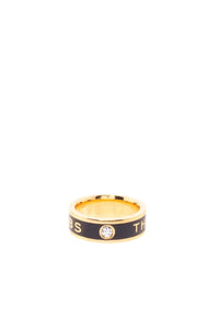 Brass medallion ring - Black