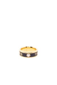 Bague médaillon en laiton - Black & Gold
