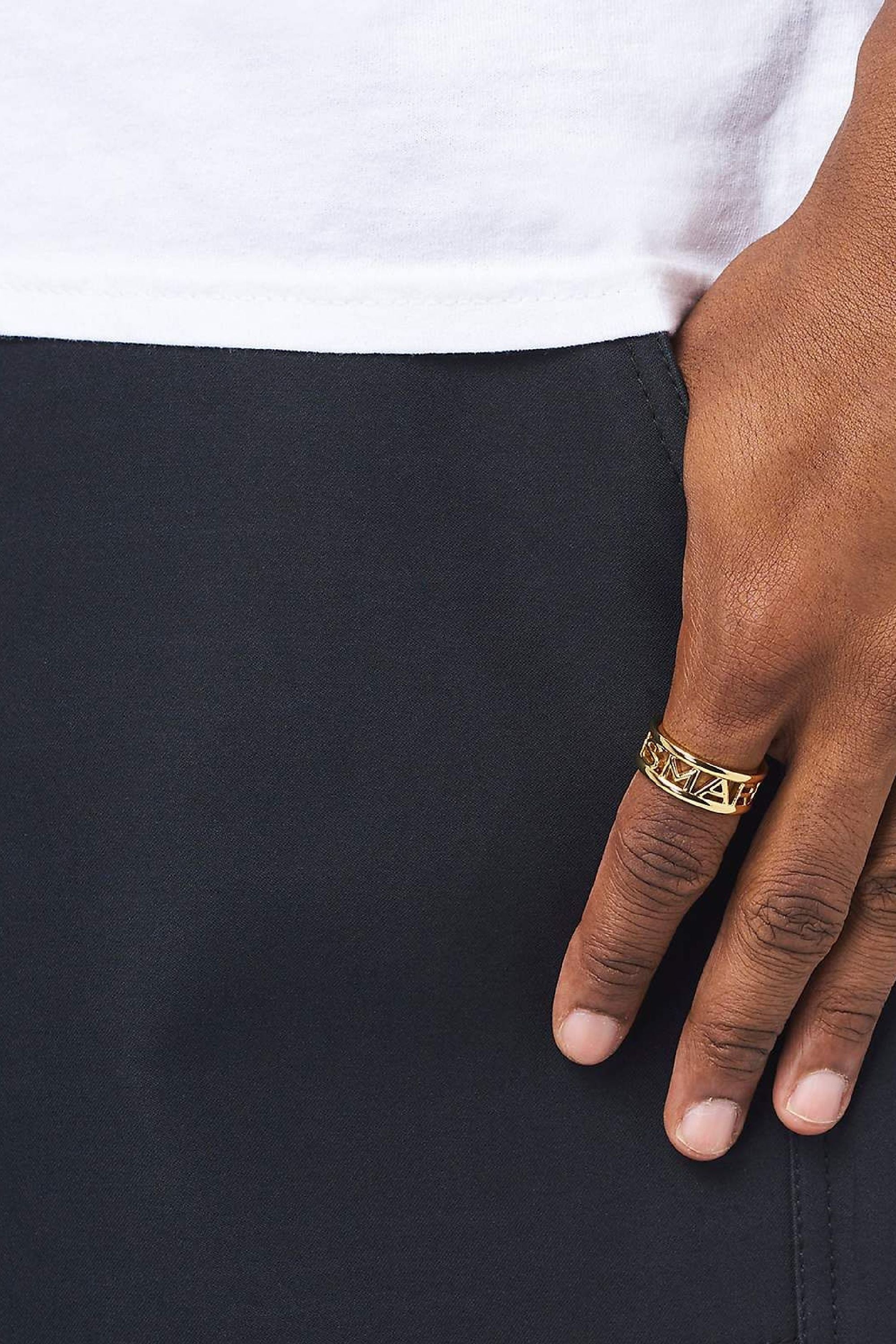 Brass logo ring - Silver