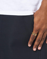 Brass logo ring - Silver