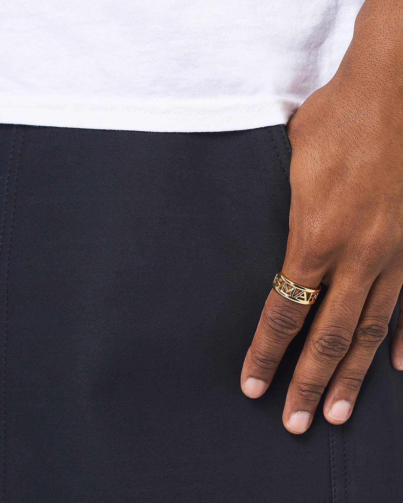Brass logo ring - Silver