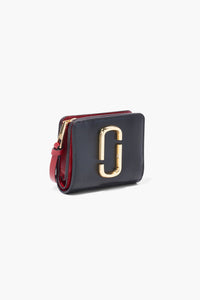 Portefeuille Compact en cuir - Black & Chianti
