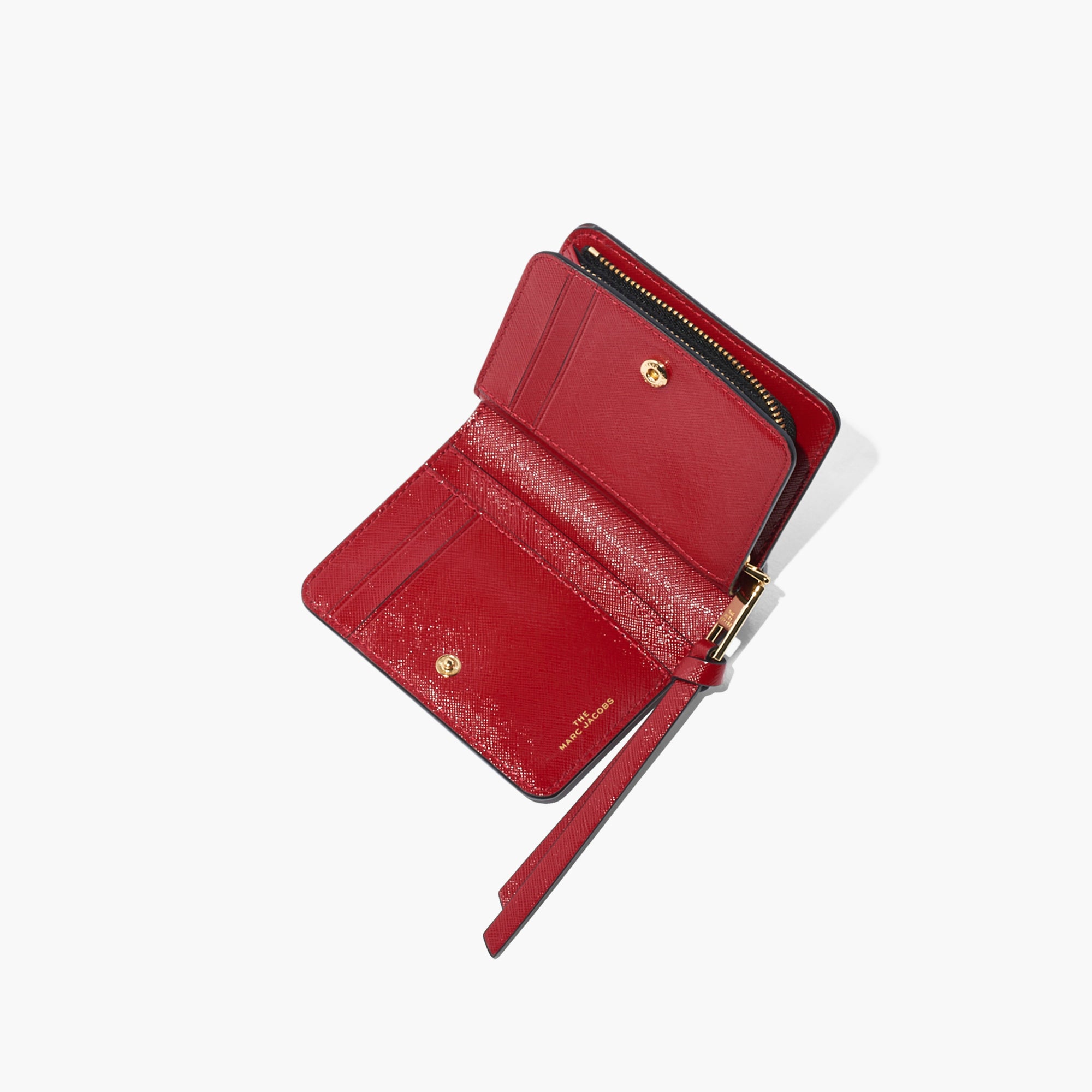 Portefeuille Compact en cuir - Black & Chianti