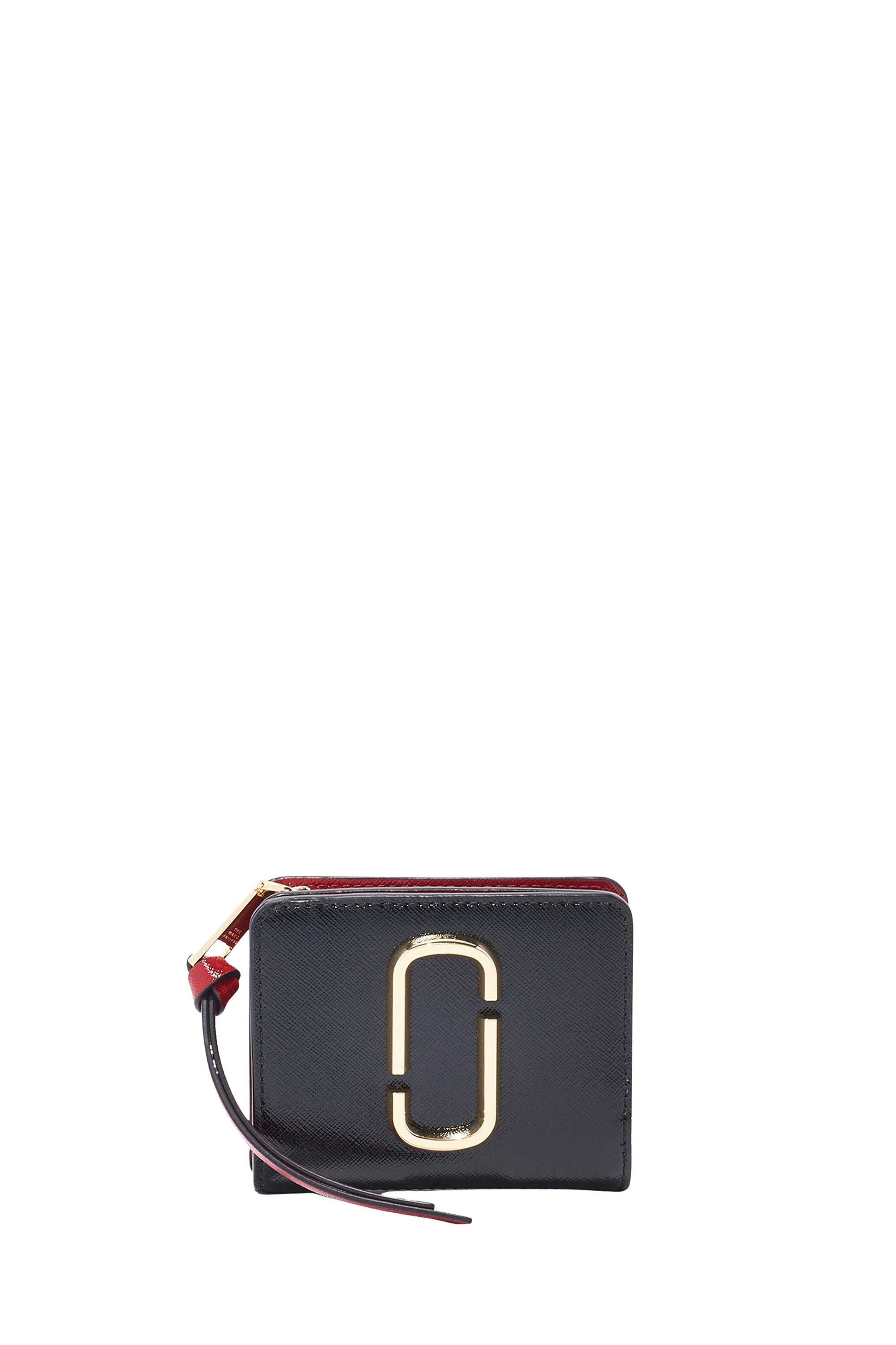 Portefeuille Compact en cuir - Black & Chianti