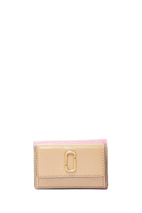Portefeuille The Petit Trifold en cuir - Beige
