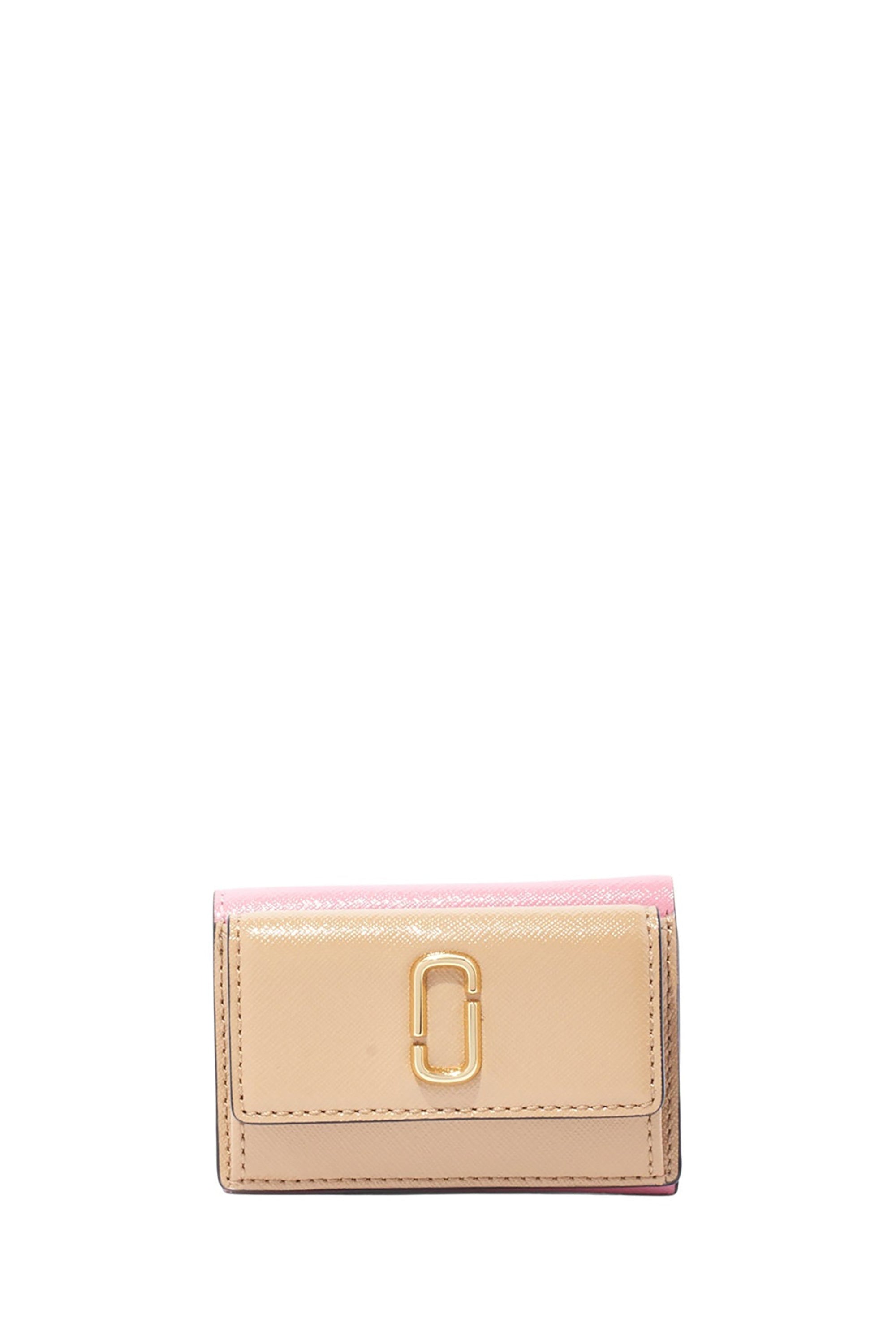 Portefeuille The Petit Trifold en cuir - Beige