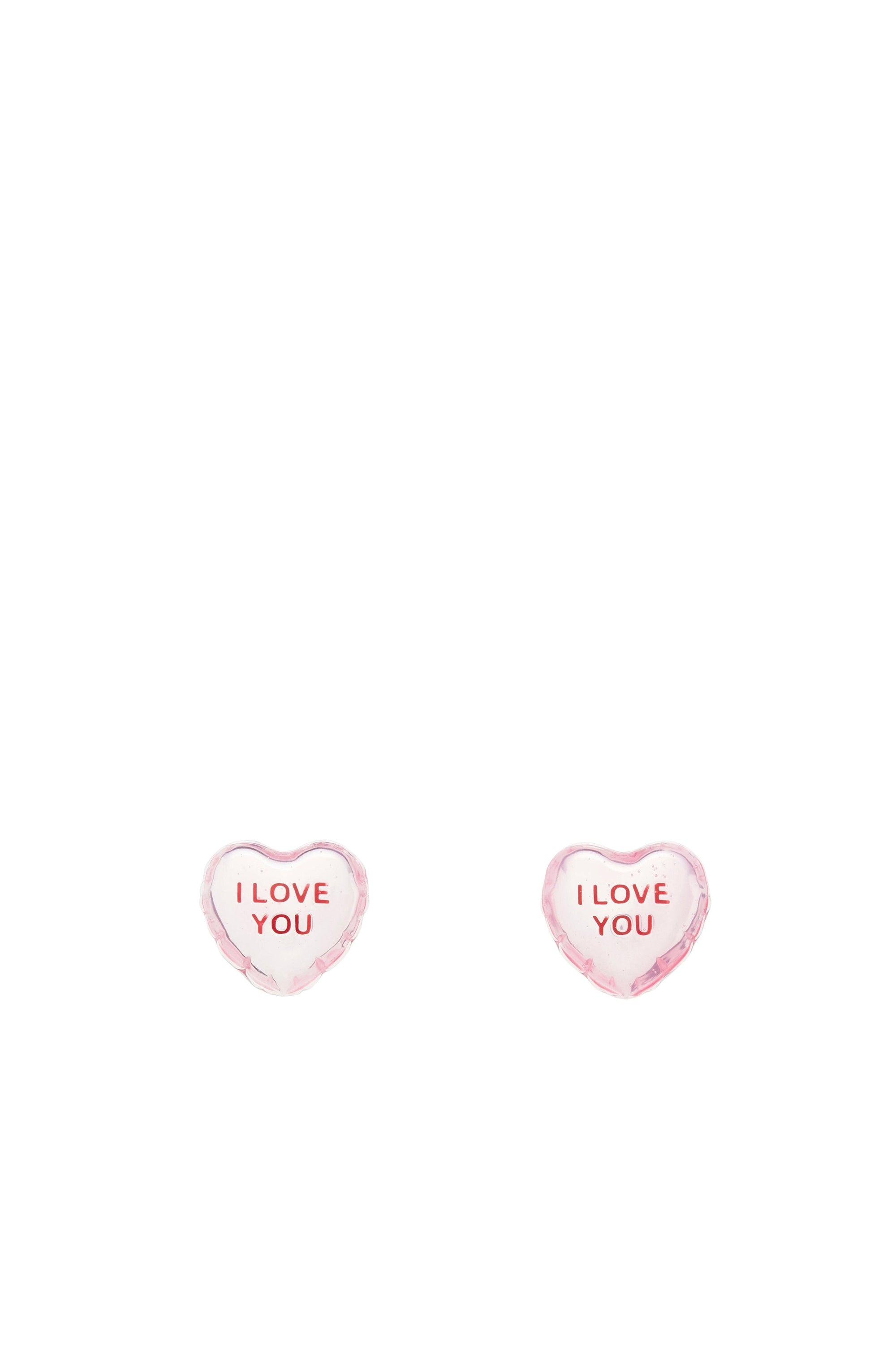 Boucles d'oreilles Cœur en laiton - Powder Pink Multicolor