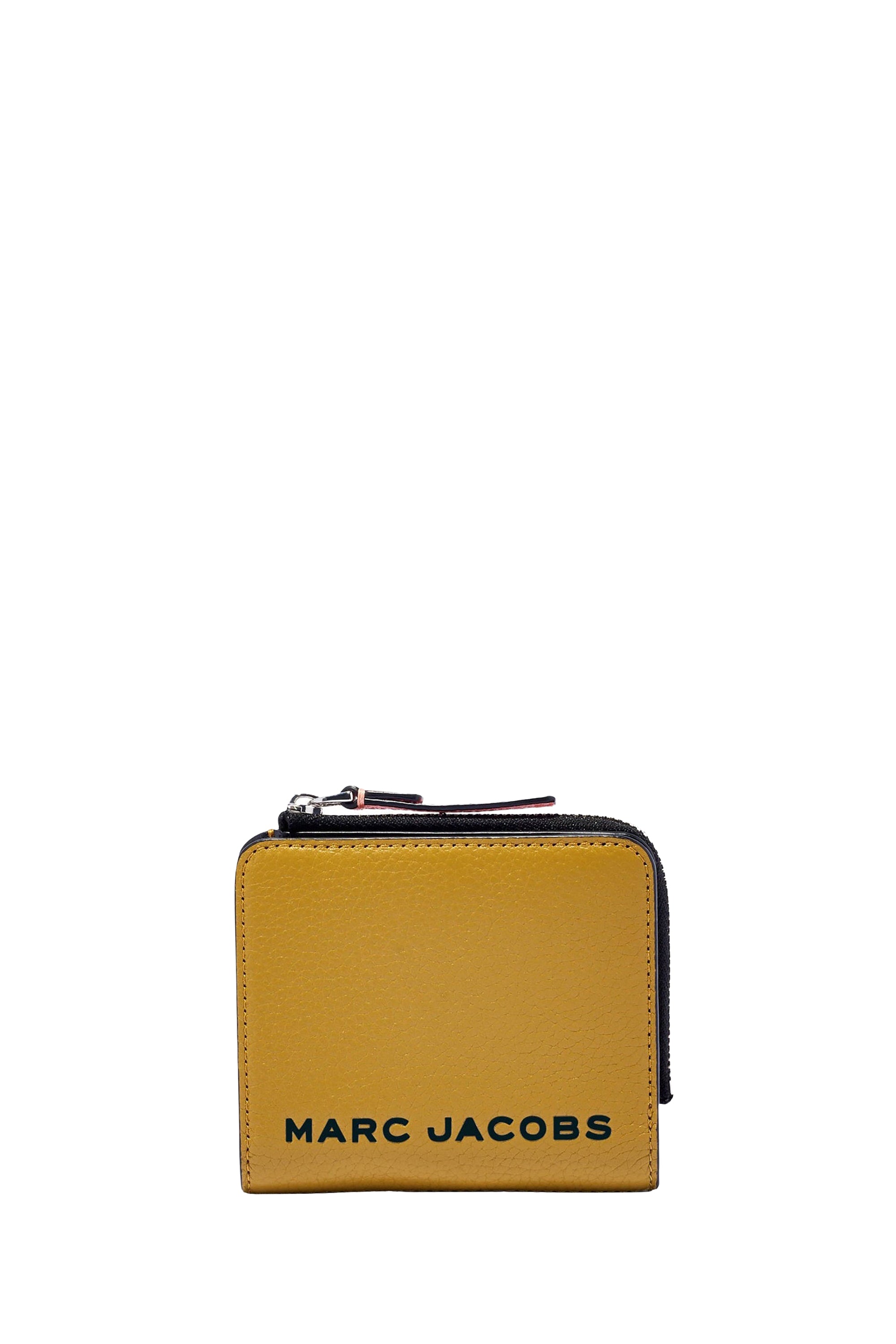 Portefeuille Mini Compact Zip en cuir - Ecru Olive Multicolor