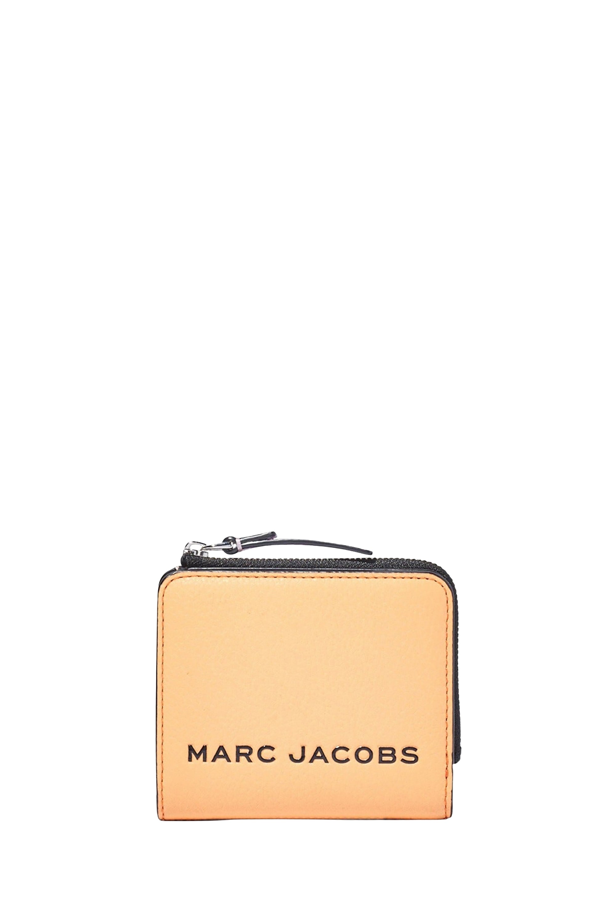 Portefeuille Compact zippé en cuir - Orange Chiffon Multicolor
