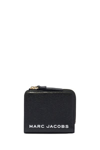 Mini portefeuille Compact zippé en cuir - New Black