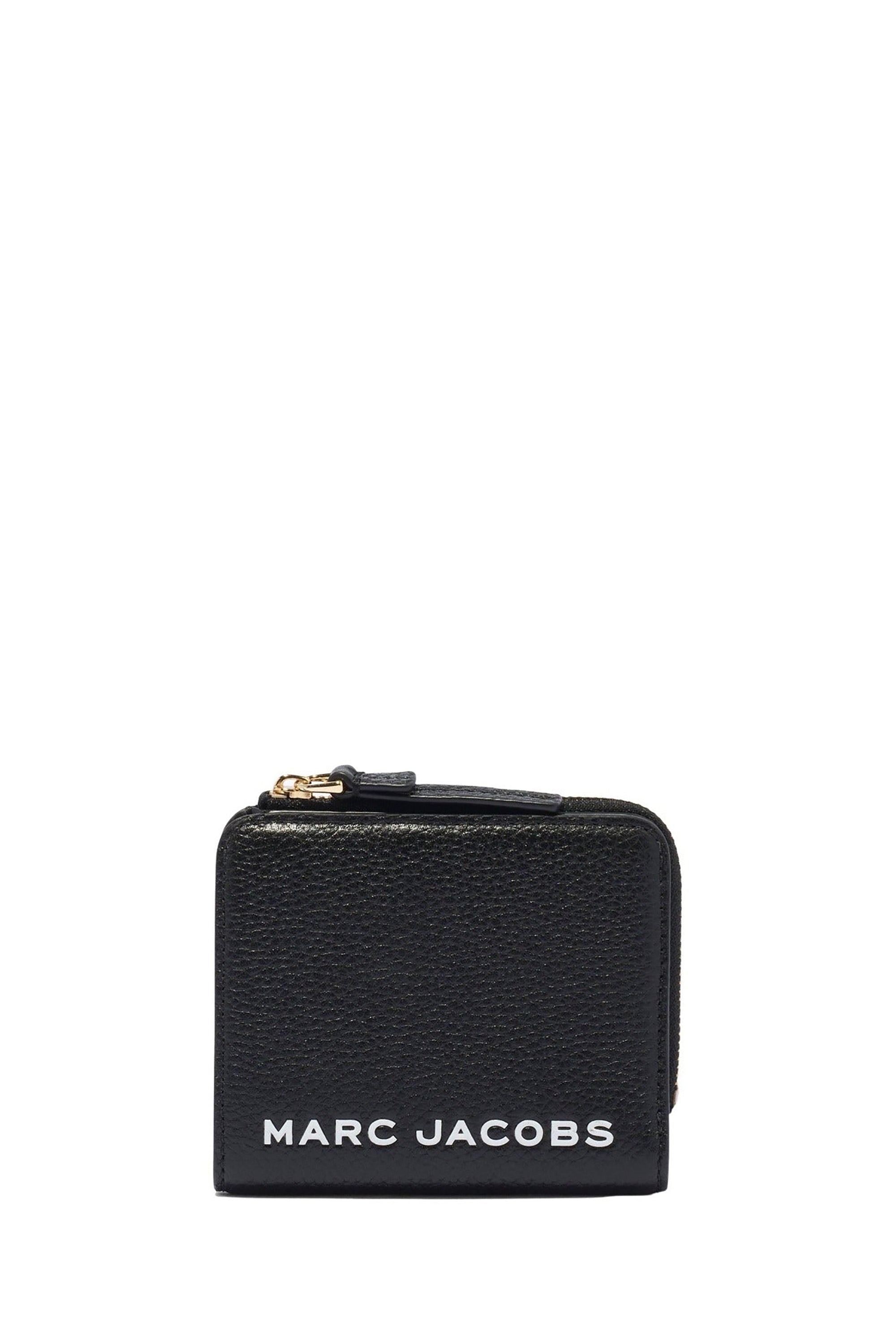 Mini portefeuille Compact zippé en cuir - New Black