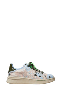 Sneakers basses à lacets en cuir - Brown Rice Multicolor