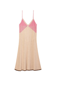 Robe courte à bretelles fines - Camel