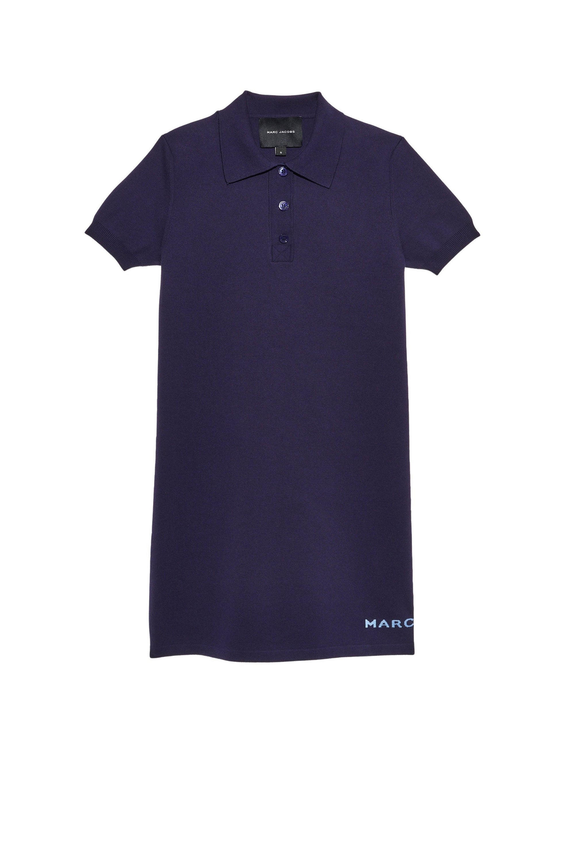 Robe polo courte boutonnée - Blue Navy