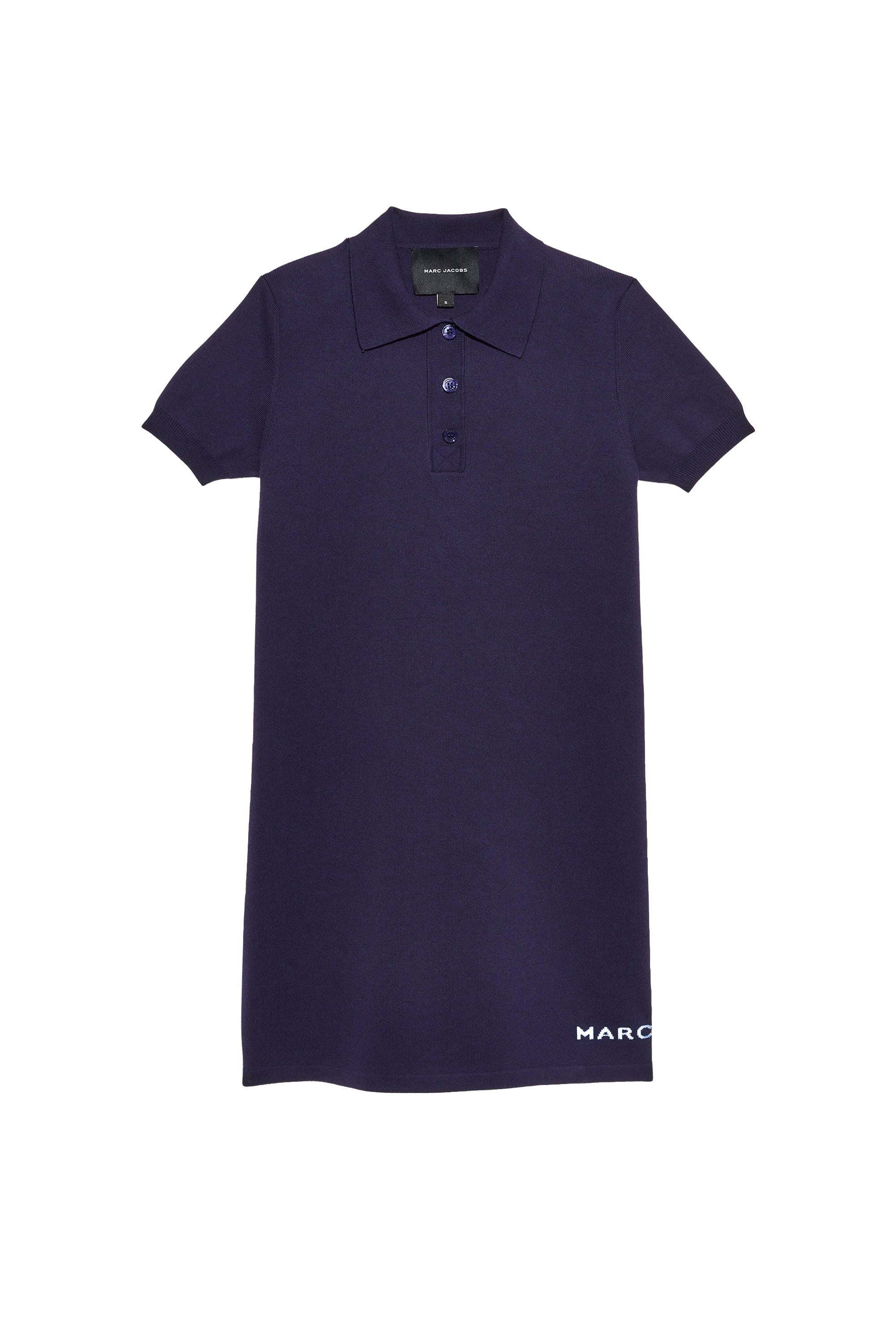 Short button-up polo dress - Navy Blue