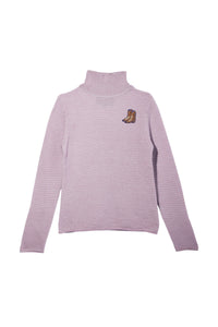 Pull à col roulé en laine - Mauve Multicolor