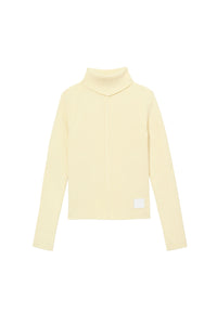 Wool ribbed turtleneck - Tender Yellow