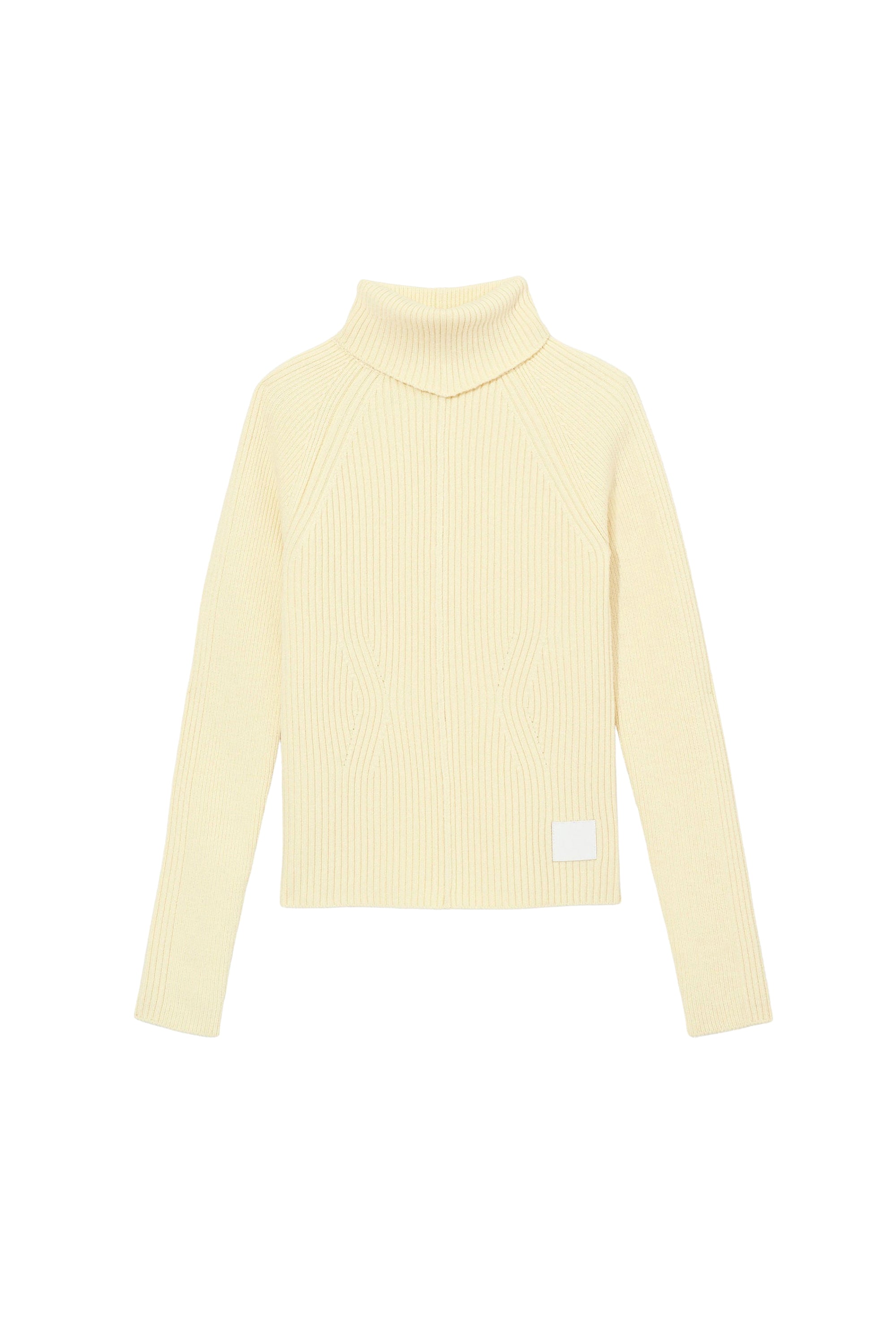 Wool ribbed turtleneck - Tender Yellow