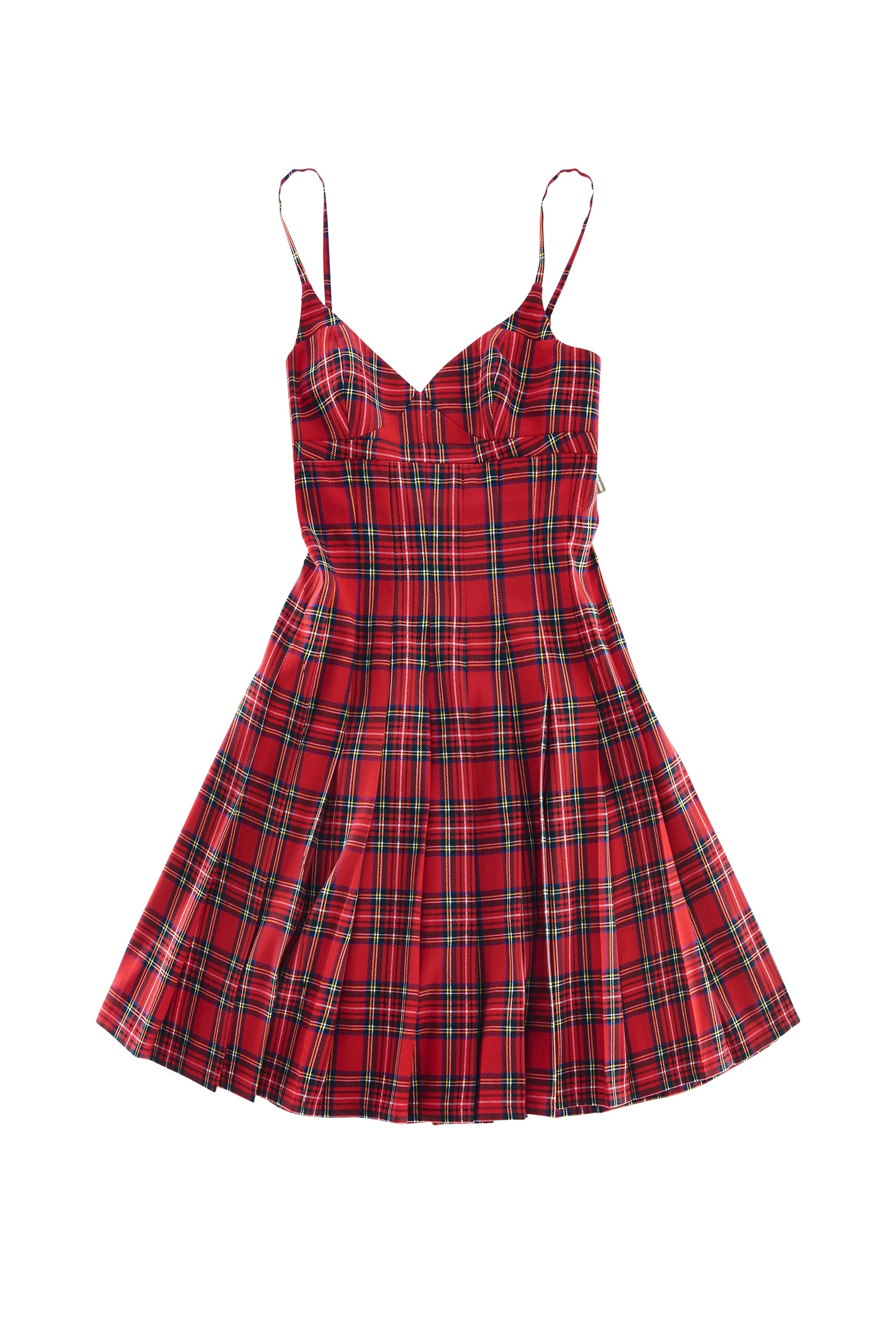 Robe courte plissée - Red Multicolor