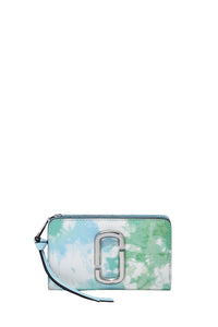 Compact zipped leather wallet - Blue