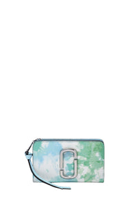 Portefeuille Compact zippé en cuir - Blue