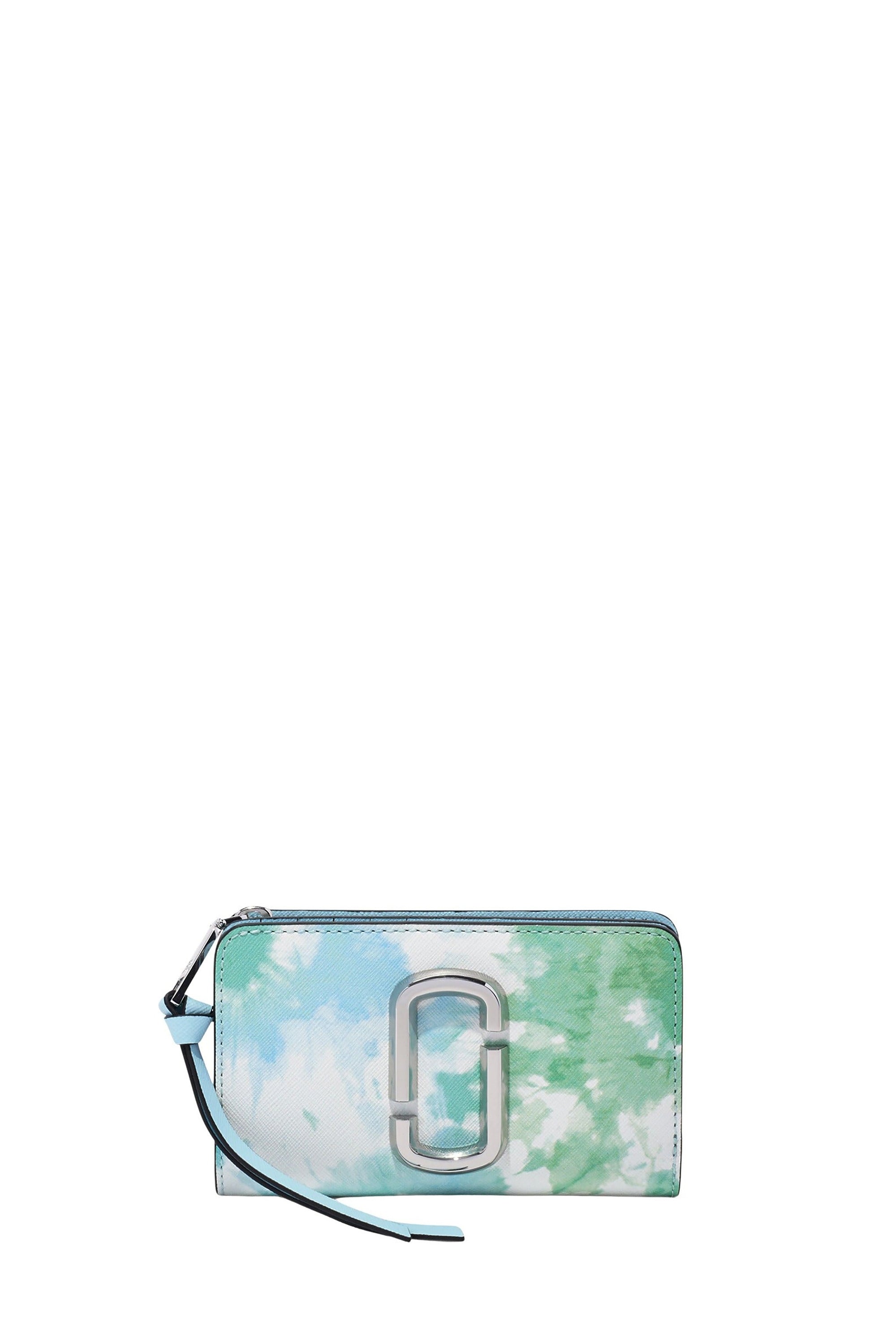 Portefeuille Compact zippé en cuir - Blue