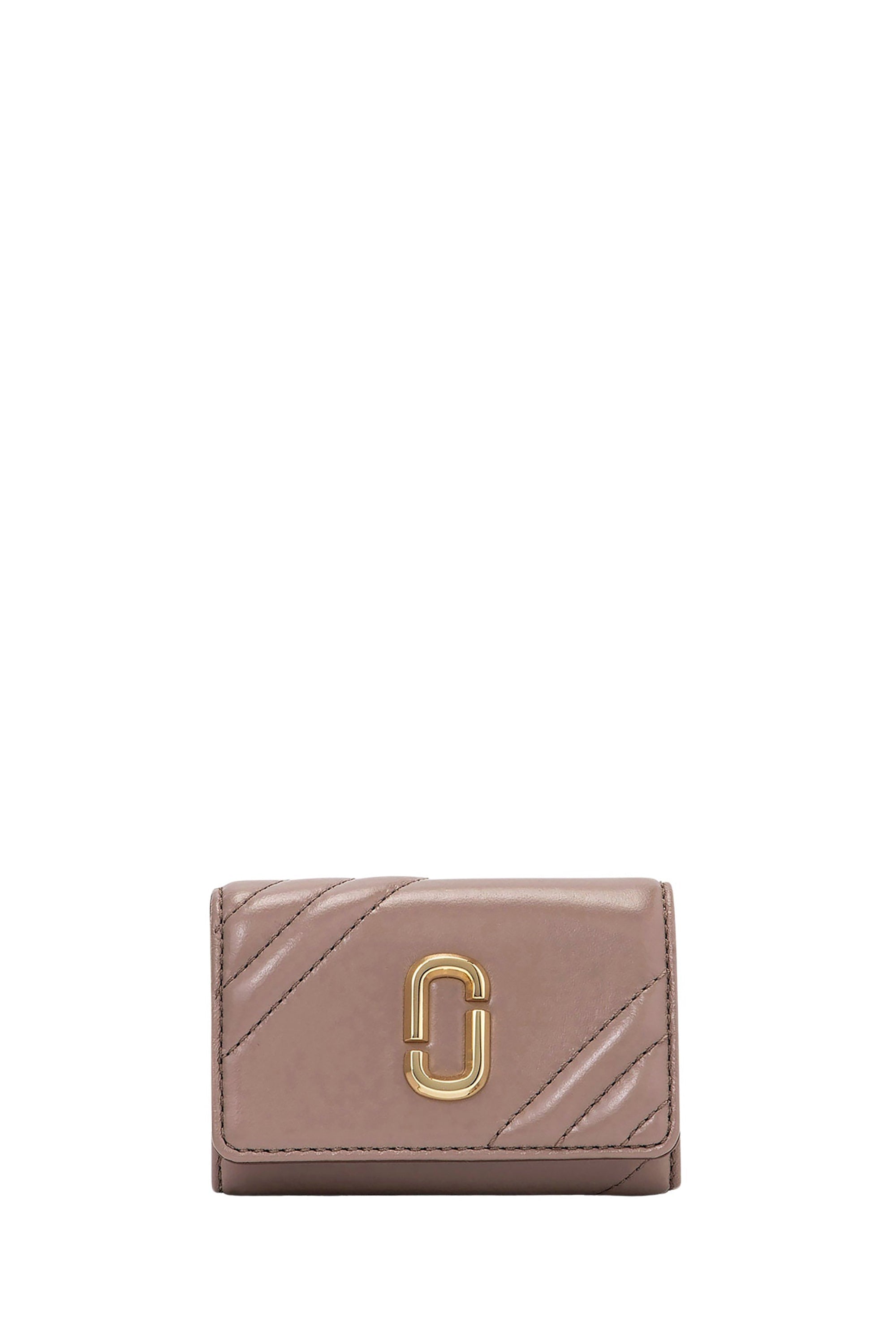 Portefeuille à logo en cuir - Dusty Beige