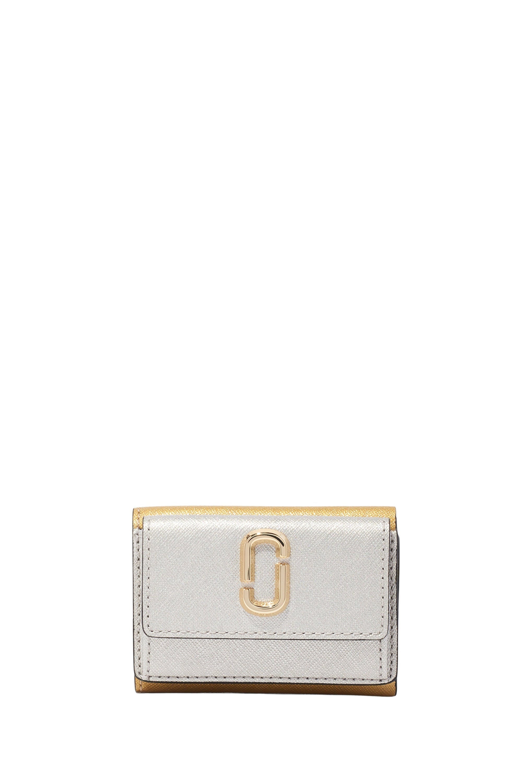 Portefeuille The Petit Trifold en cuir - Platinum