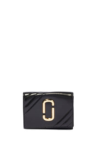 Portefeuille moyen à trois volets en cuir - Black