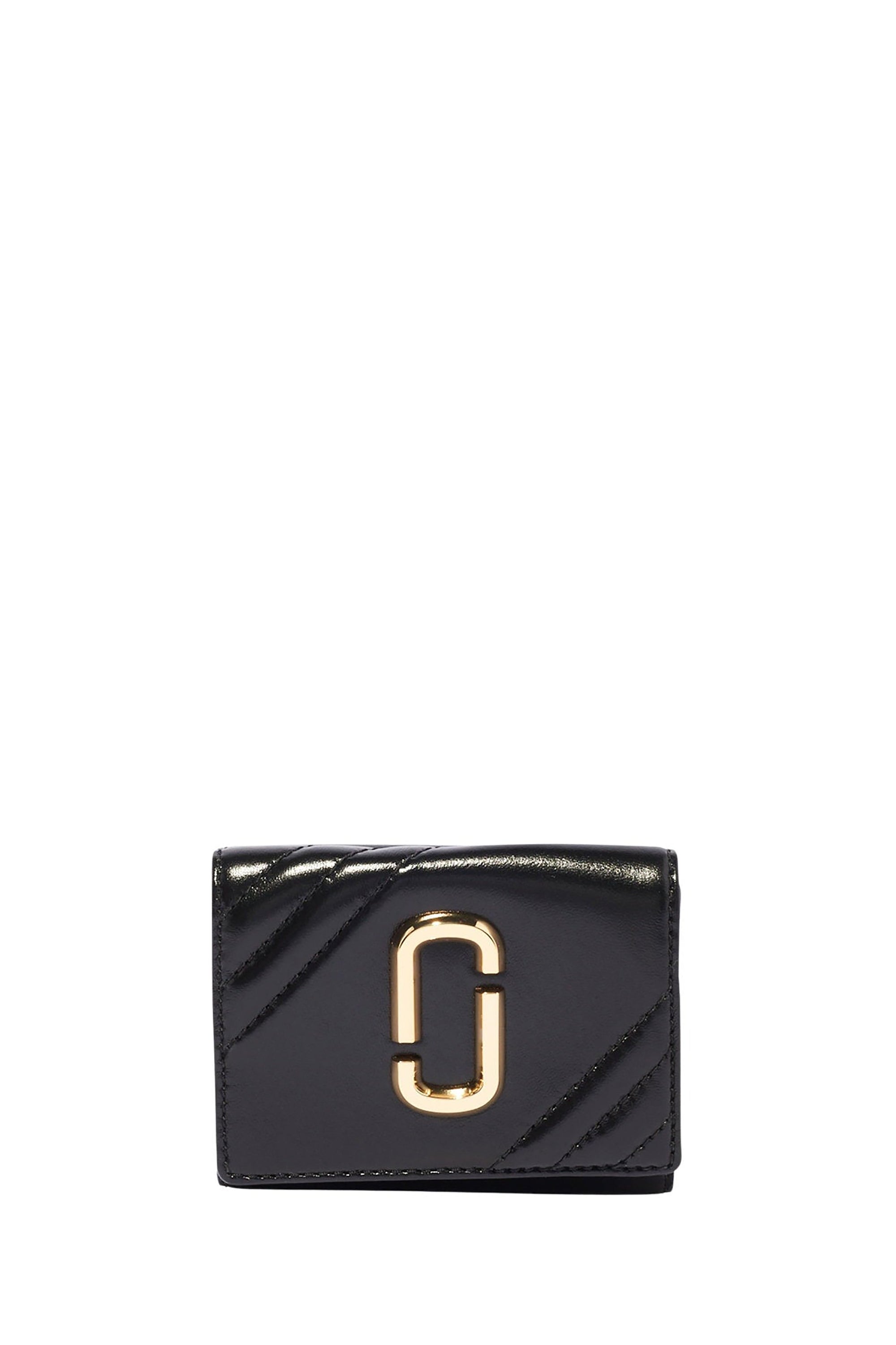 Portefeuille moyen à trois volets en cuir - Black