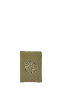 Porte-cartes à logo en cuir - Martini Olive