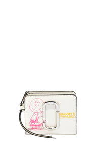 Portefeuille Compact à zip en cuir - Chalk