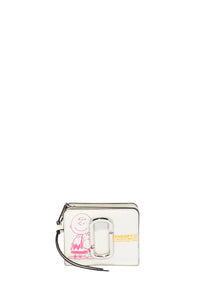 Portefeuille Compact à zip en cuir - Chalk