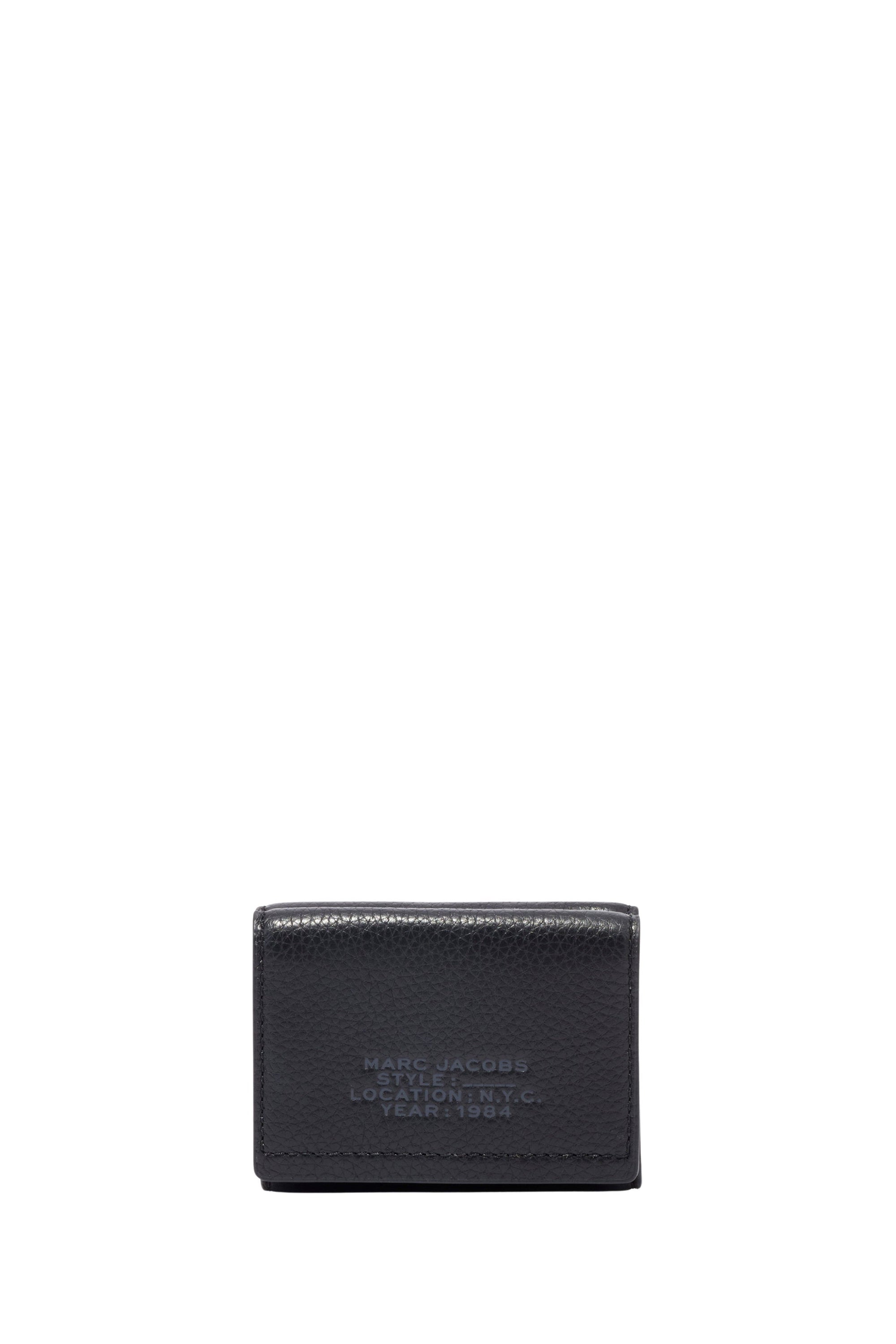 Portefeuille à trois volets en cuir - Black