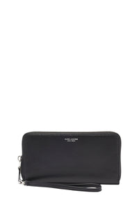 Portefeuille Continental à lanière en cuir - Black