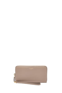 Portefeuille Continental à lanière en cuir - Cement