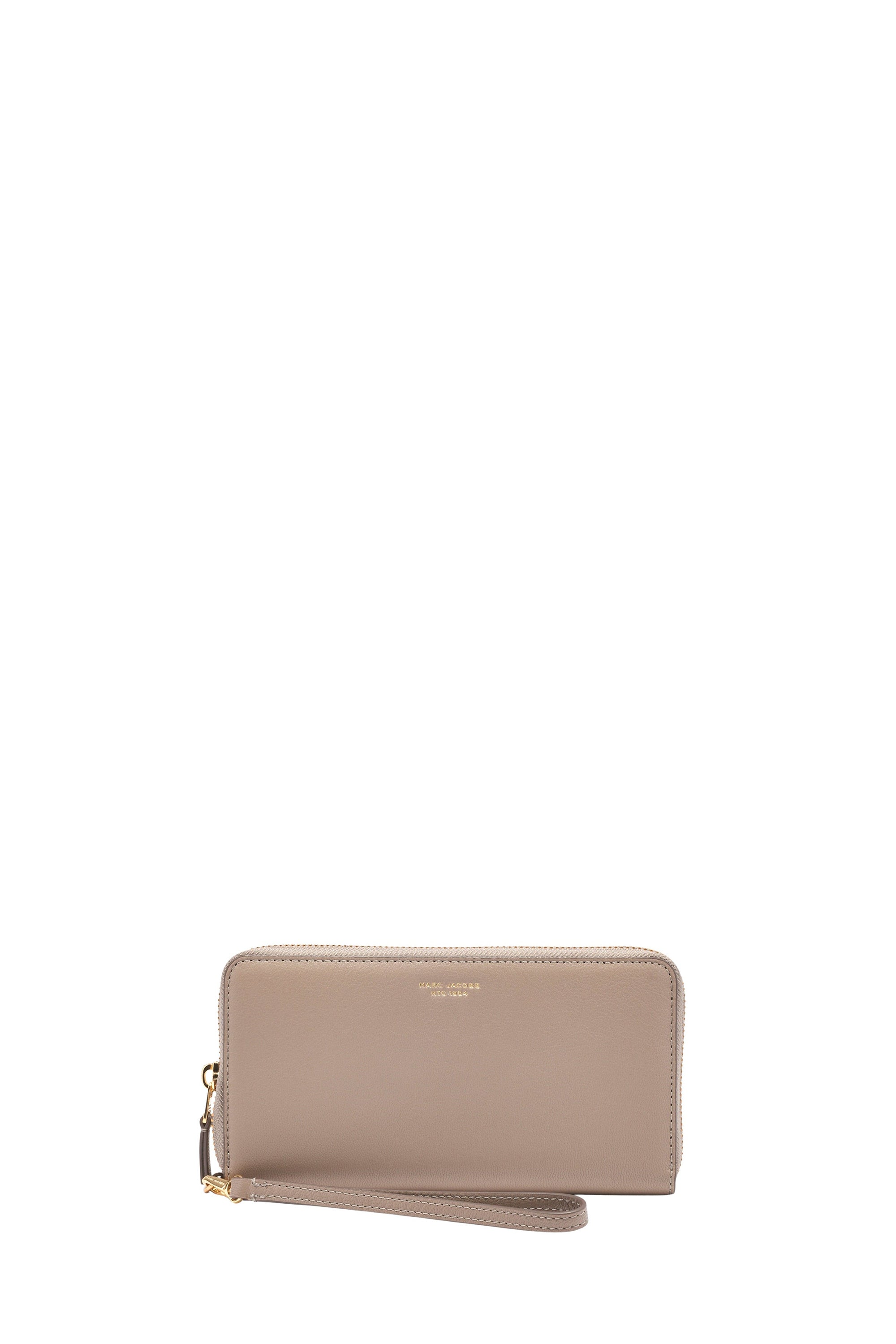 Portefeuille Continental à lanière en cuir - Cement