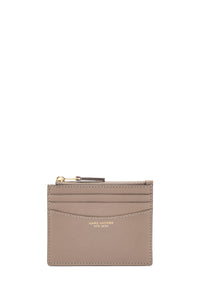 Porte-carte à fermeture éclair en cuir - Cement