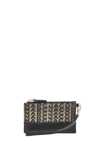 Portefeuille The Top Zip Wristlet à monogramme - Beige Multicolor