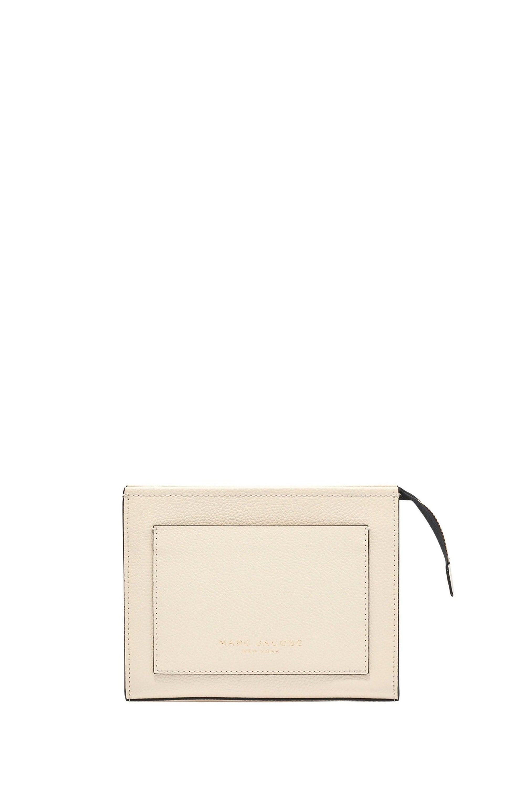 Pochette de cosmétique à logo en cuir - Marshmallow